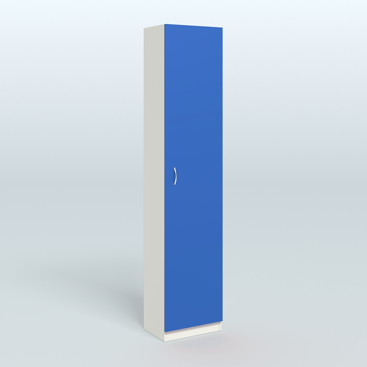 Аптечный узкий стеллаж под резину №2 Белый + Делфт голубой