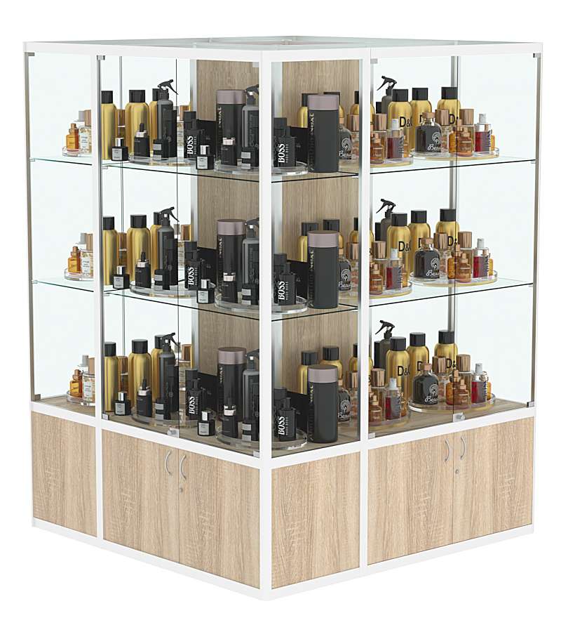 Витрина из профиля островная №2 Дуб сонома