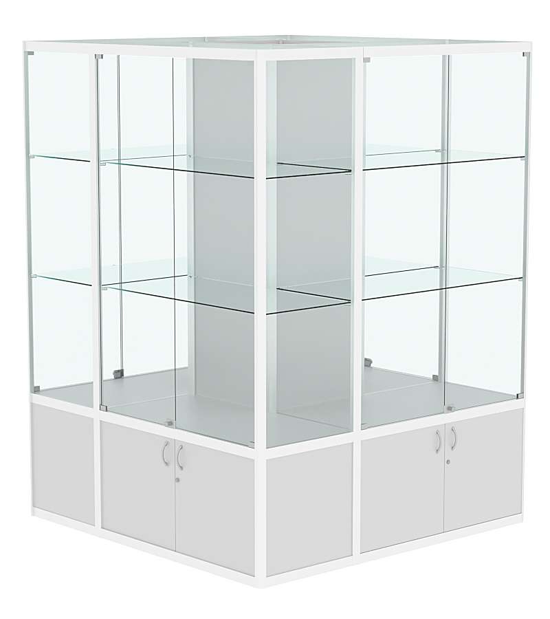 Витрина из профиля островная №2 Серый