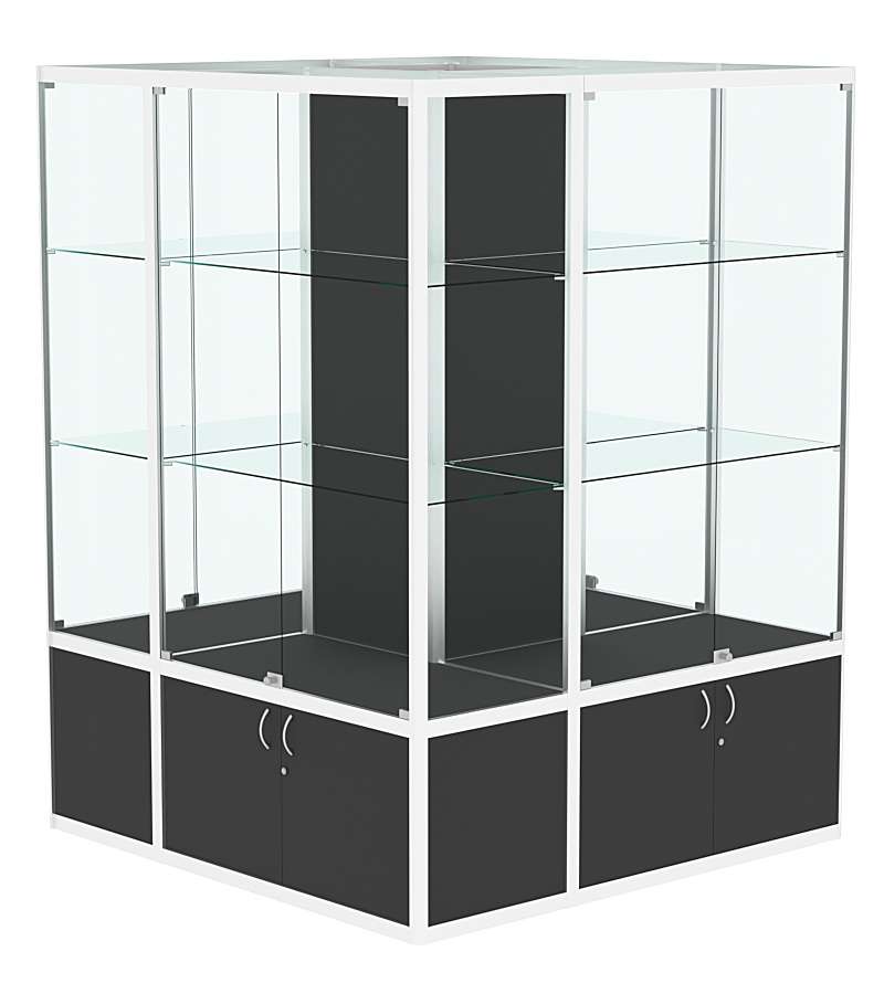 Витрина из профиля островная №2 Черный