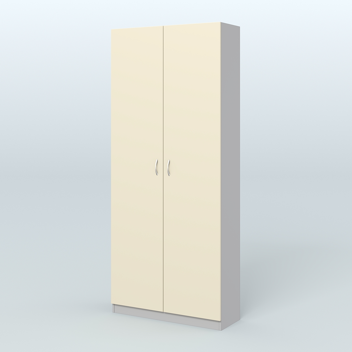 Аптечный шкаф одежды персонала для двух человек №2 Серый + Крем Вайс