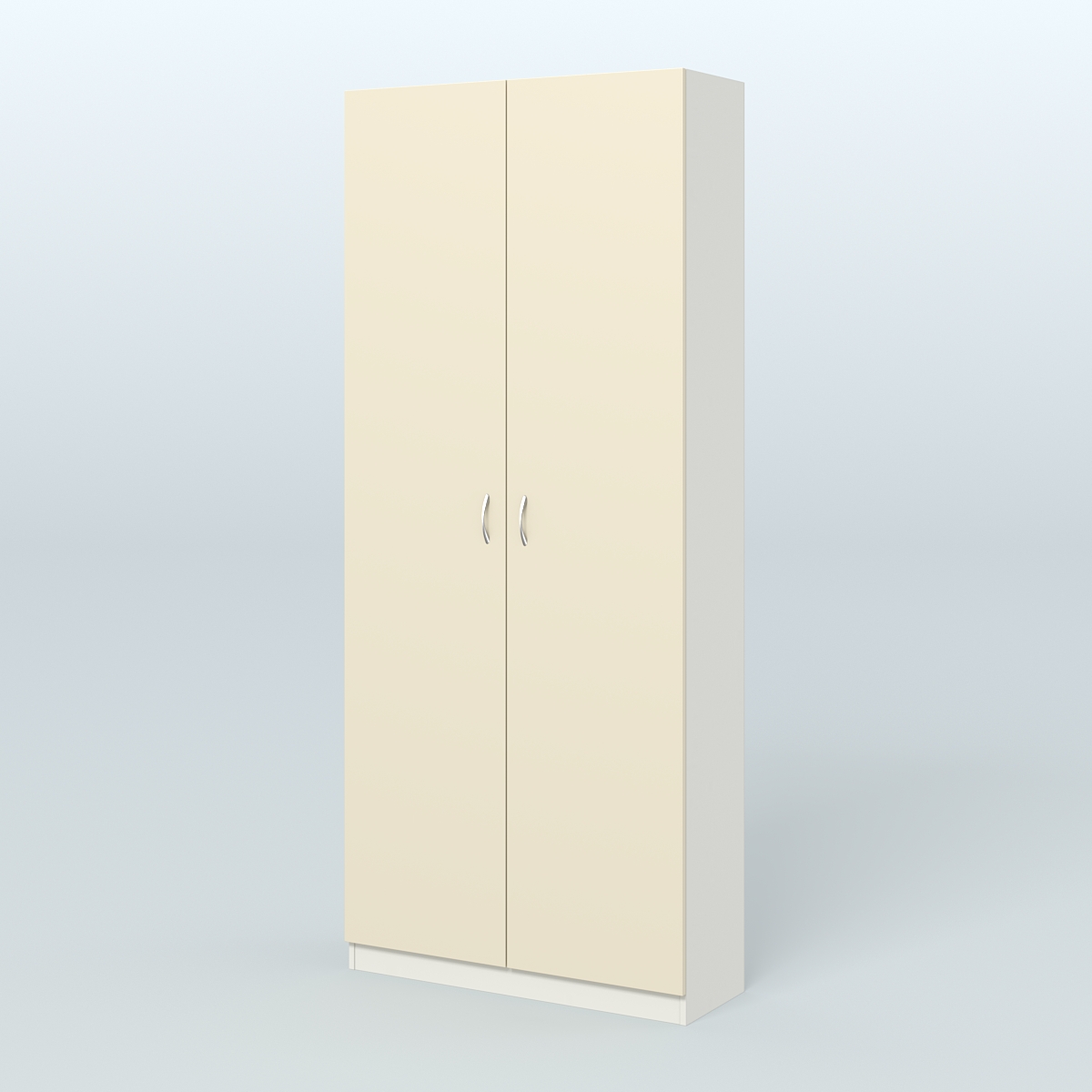 Аптечный шкаф одежды персонала для двух человек №2 Белый + Крем Вайс