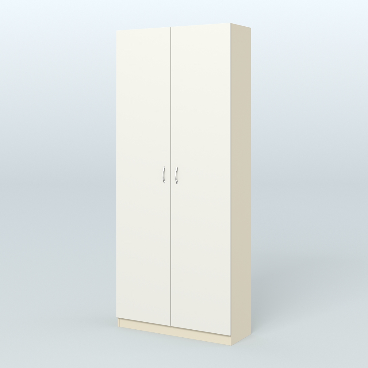 Аптечный шкаф одежды персонала для двух человек №2 Крем Вайс + Белый