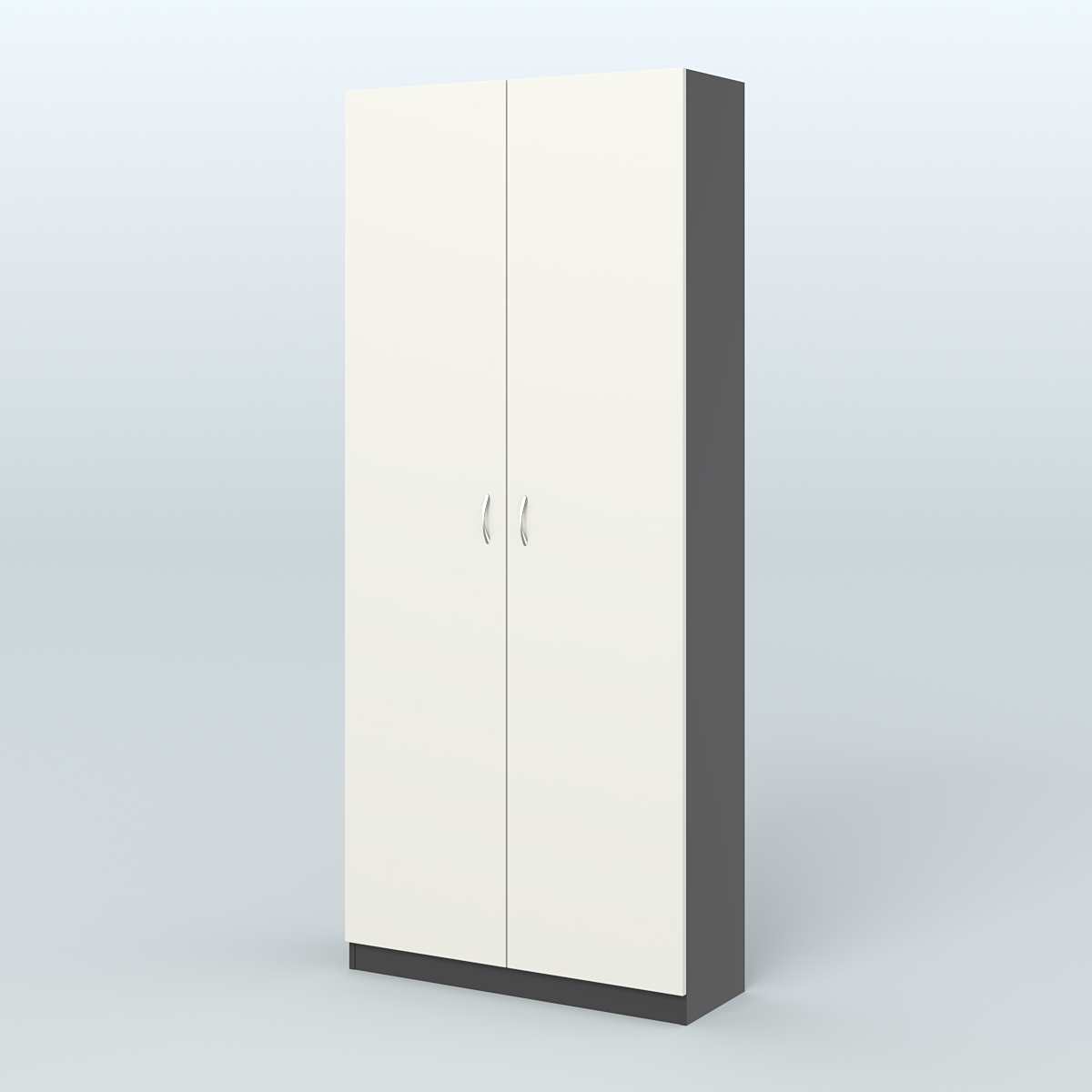 Аптечный шкаф одежды персонала для двух человек №2 Черный + Белый