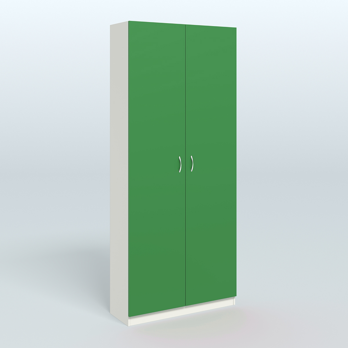 Аптечный шкаф одежды персонала для двух человек №2 Белый + Зеленый Оксид 9561 BS
