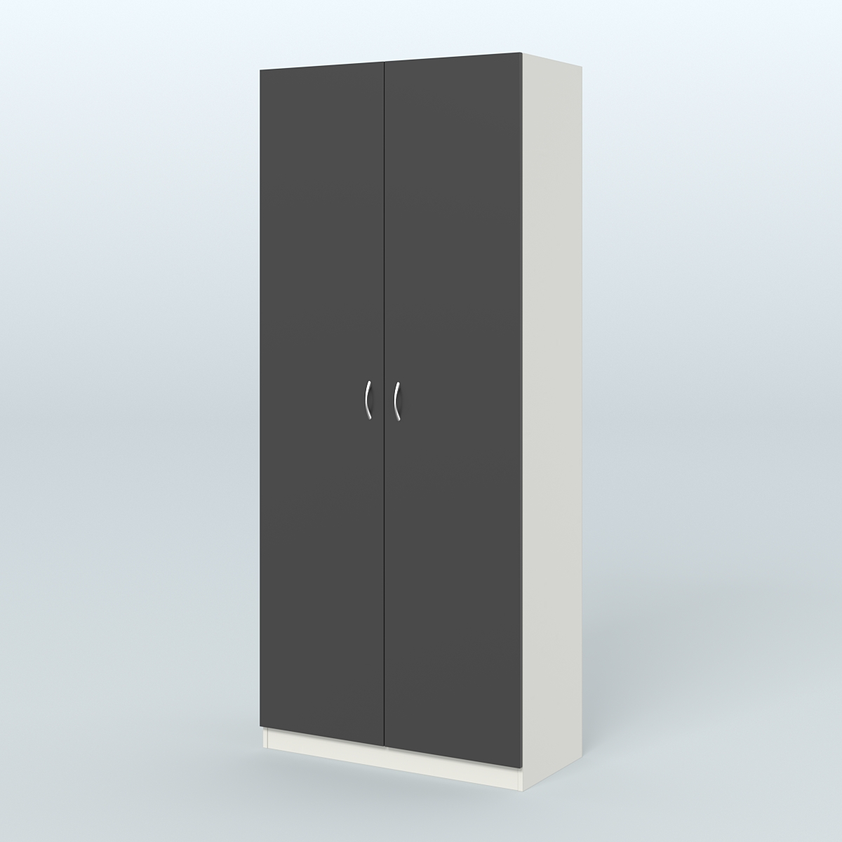 Аптечный шкаф широкий для одежды персонала №4 Белый и Черный