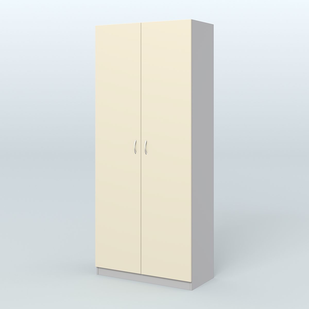 Аптечный шкаф широкий для одежды персонала №4 Серый + Крем Вайс