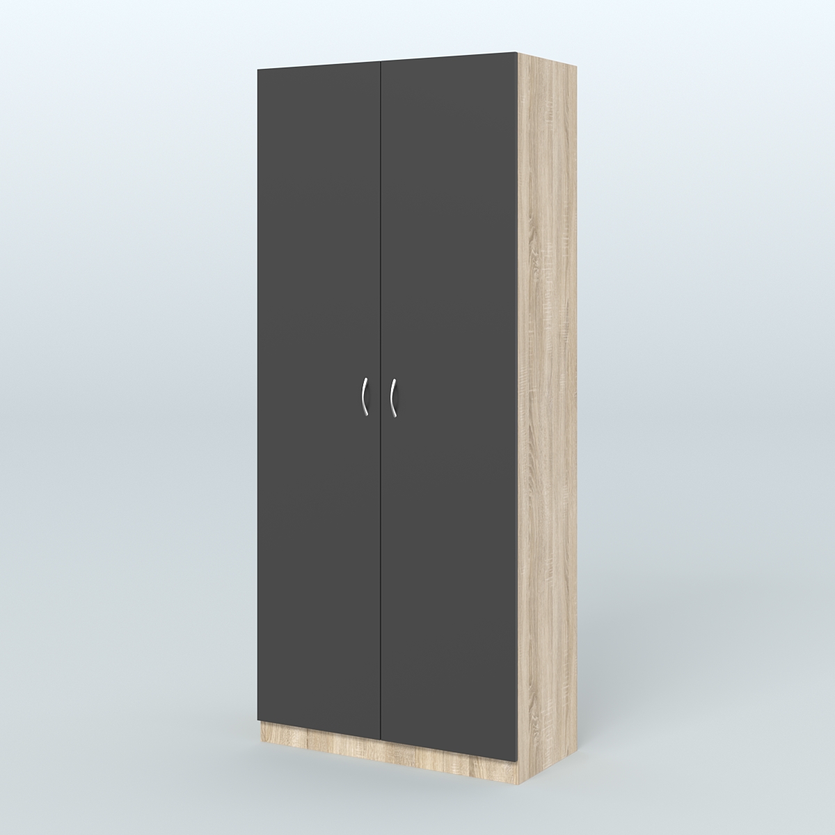 Аптечный шкаф широкий для одежды персонала №4 Дуб Сонома + Черный