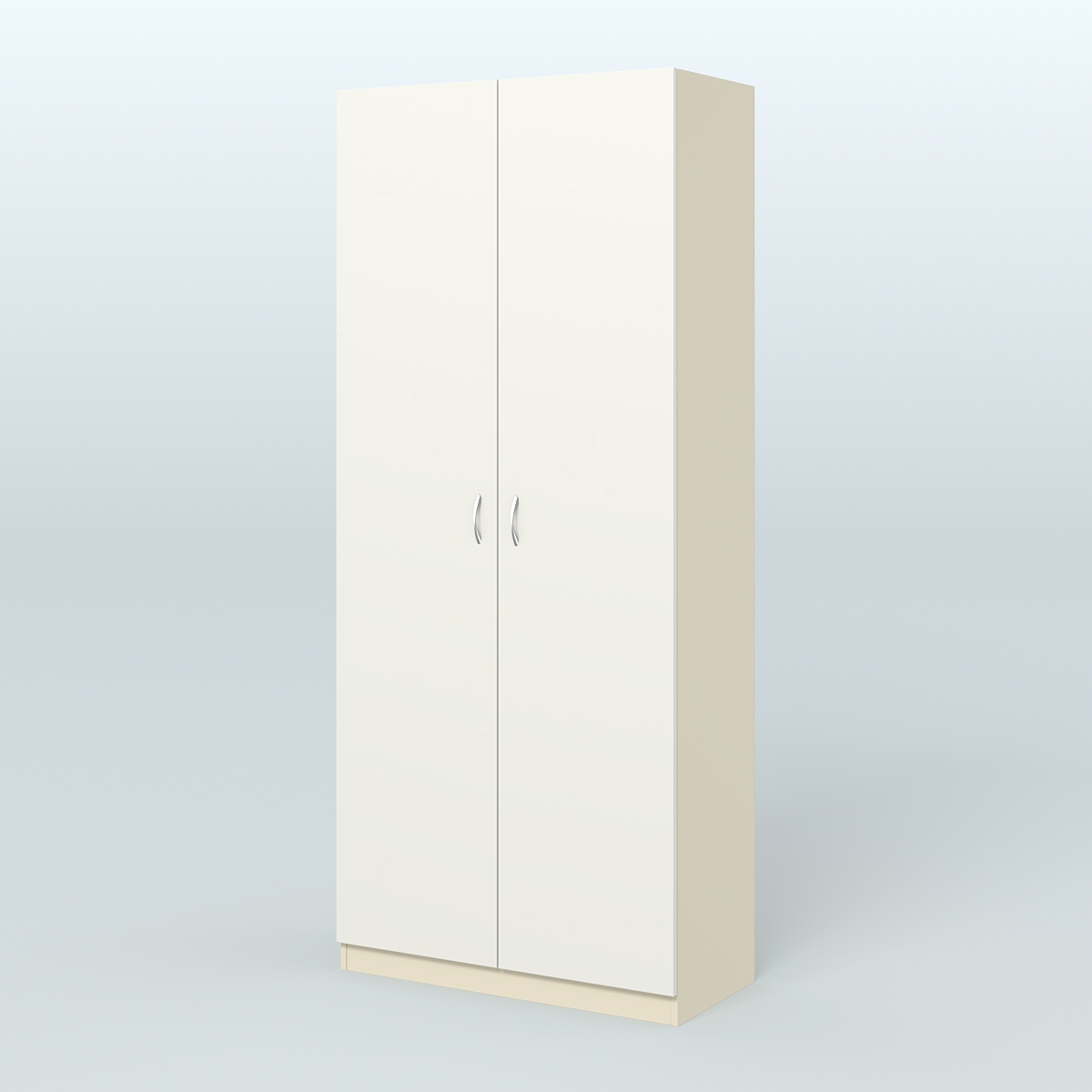 Аптечный шкаф широкий для одежды персонала №4 Крем Вайс + Белый