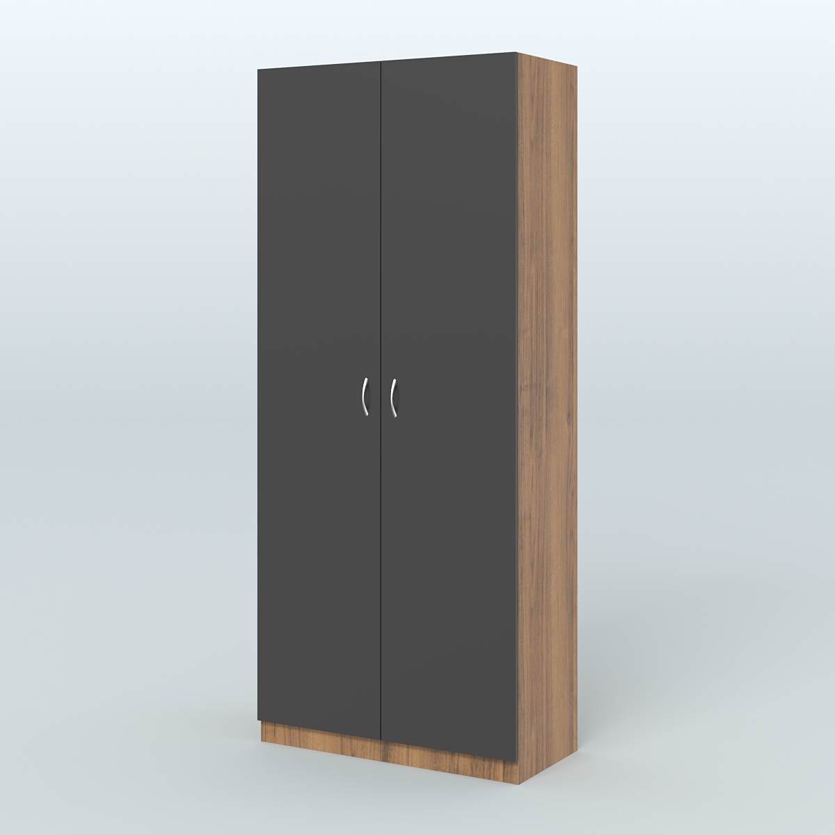 Аптечный шкаф широкий для одежды персонала №4 Орех + Черный