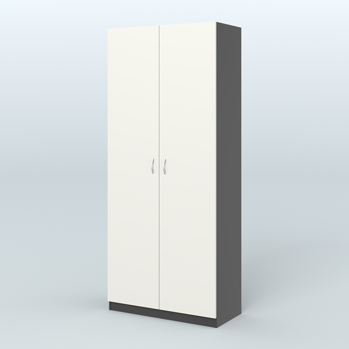 Аптечный шкаф широкий для одежды персонала №4 Черный + Белый