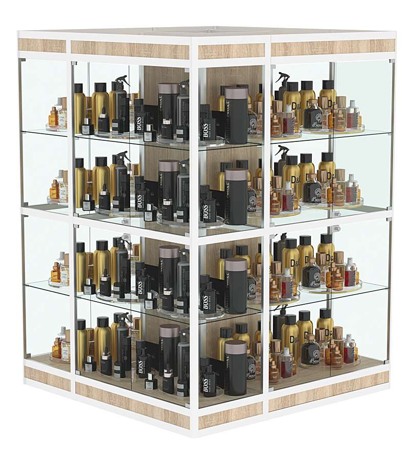 Витрина из профиля островная №3 Дуб сонома