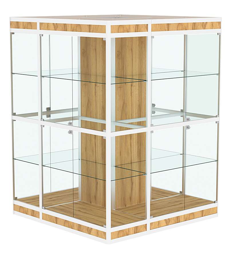 Витрина из профиля островная №3 Дуб Золотистый