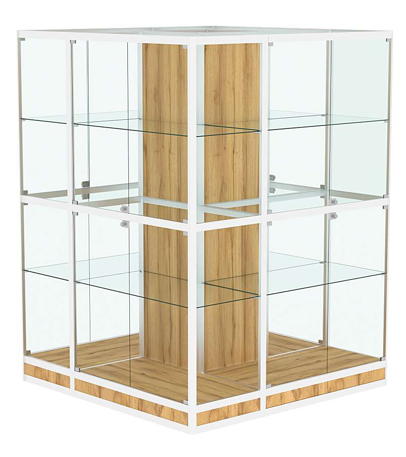 Витрина из профиля островная №4 Дуб Золотистый