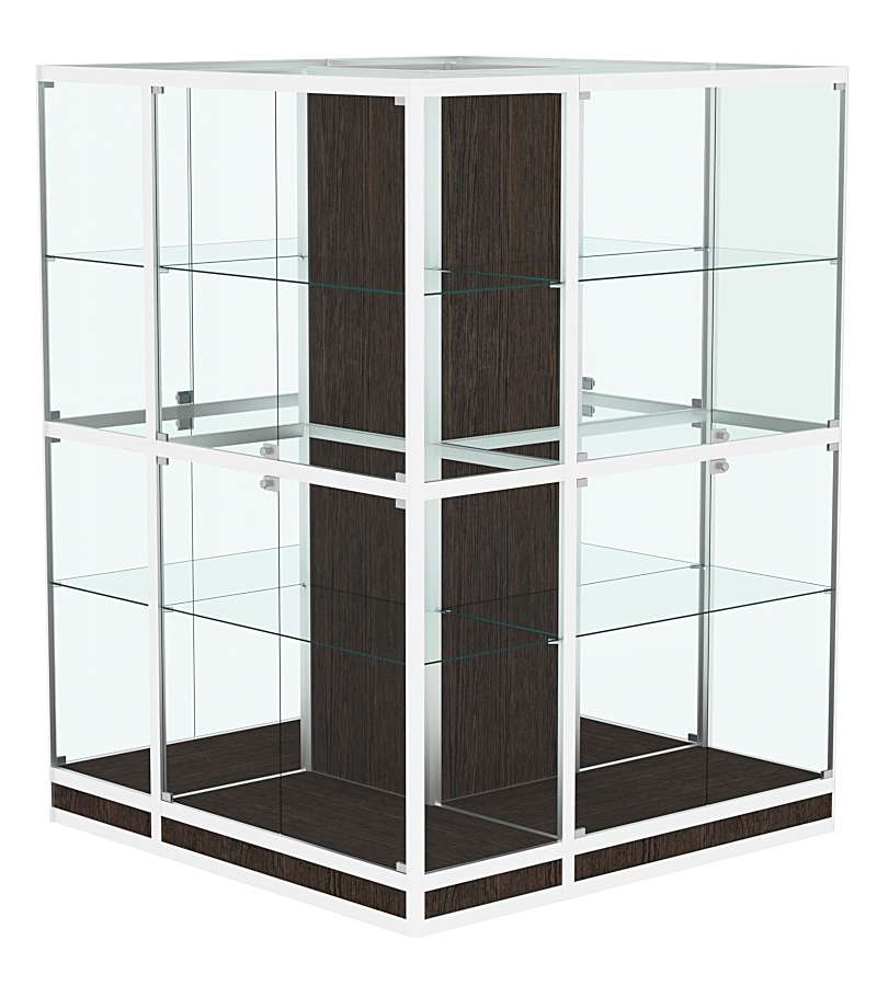 Витрина из профиля островная №4 Дуб Венге