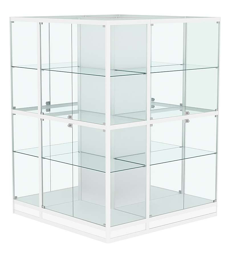 Витрина из профиля островная №4 Белый