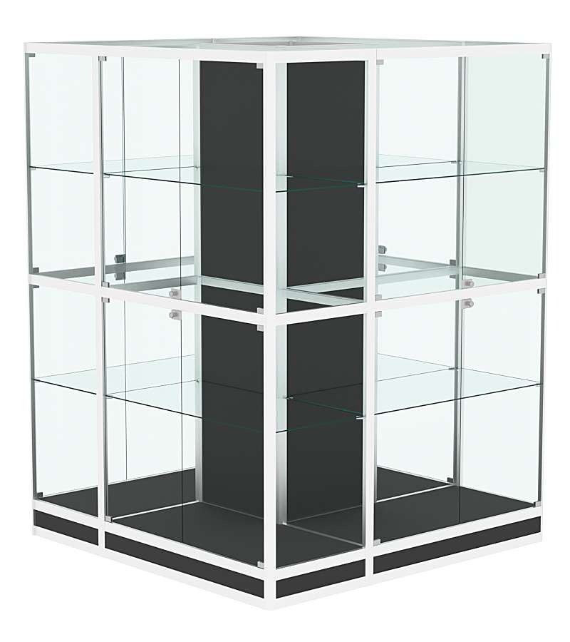 Витрина из профиля островная №4 Черный