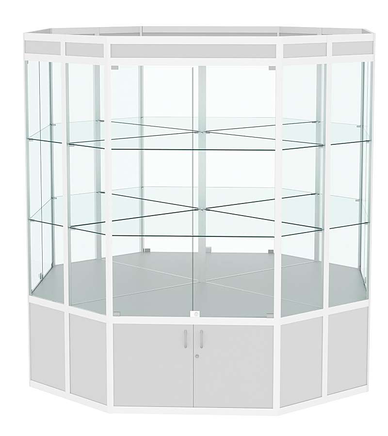 Витрина из профиля островная восьмигранная №1 Серый