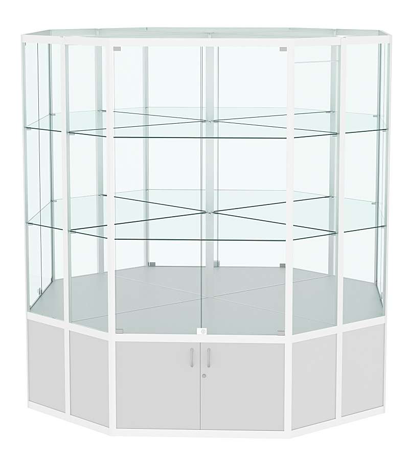 Витрина из профиля островная восьмигранная №2 Серый