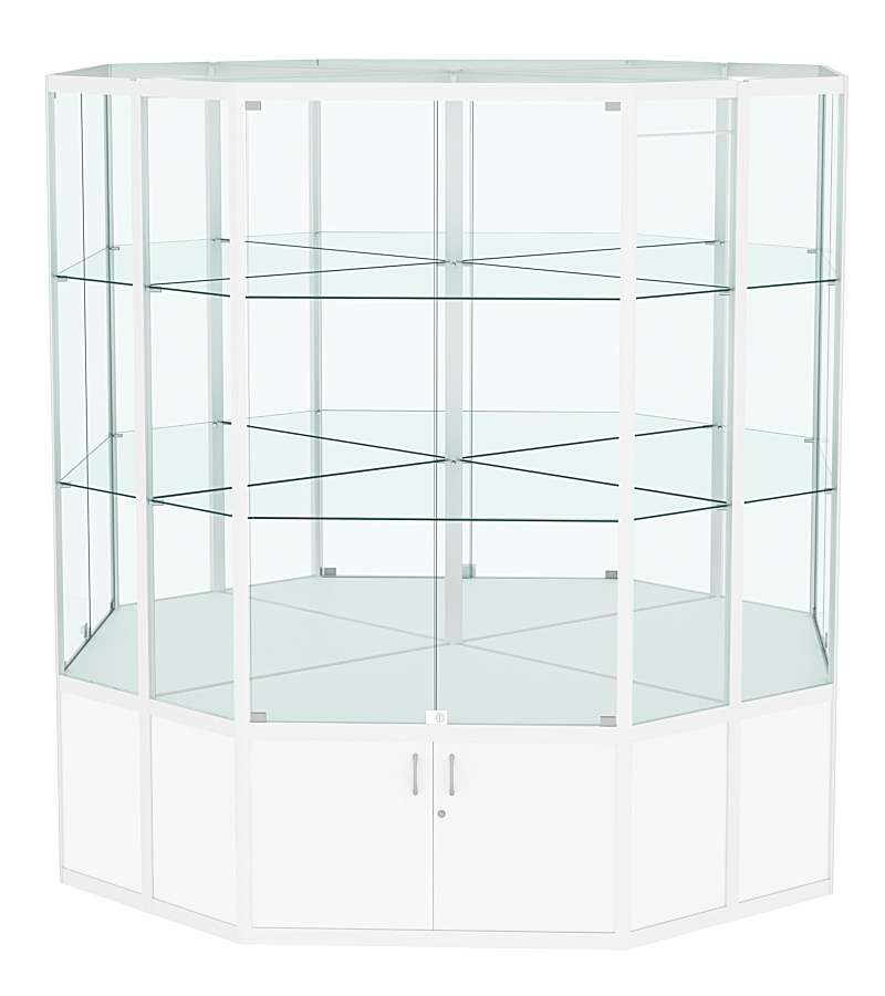 Витрина из профиля островная восьмигранная №2 Белый