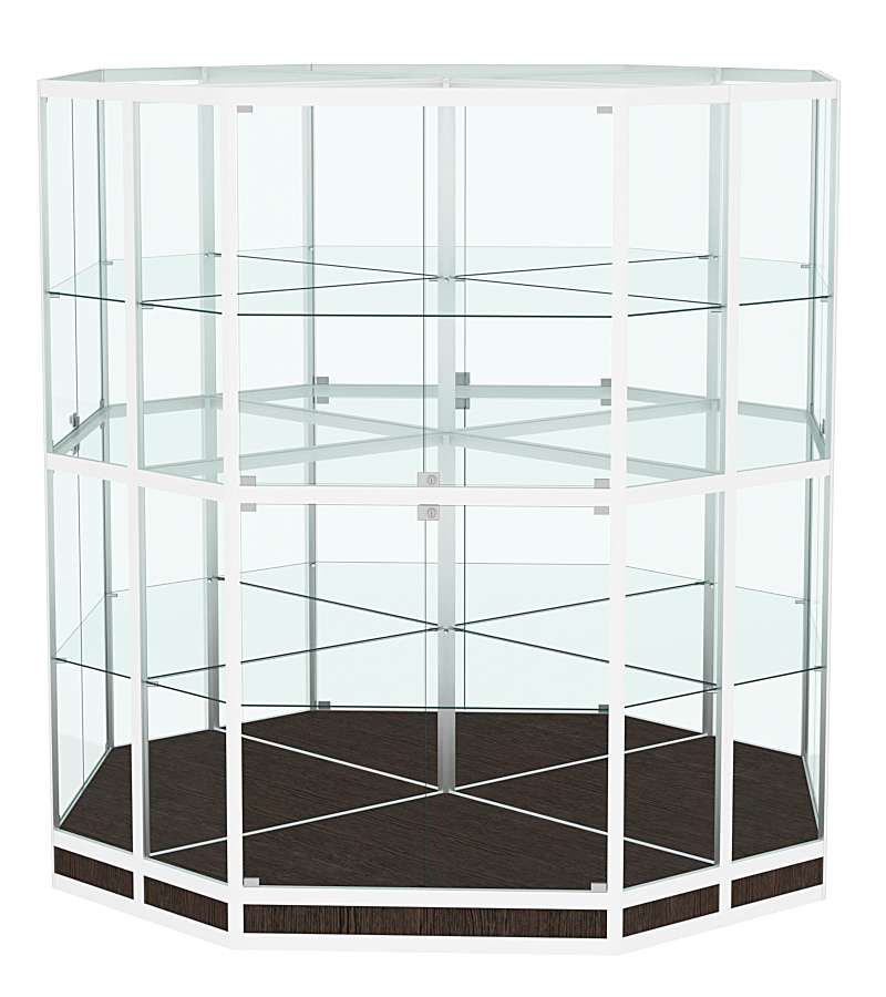 Витрина из профиля островная восьмигранная №4 Дуб Венге