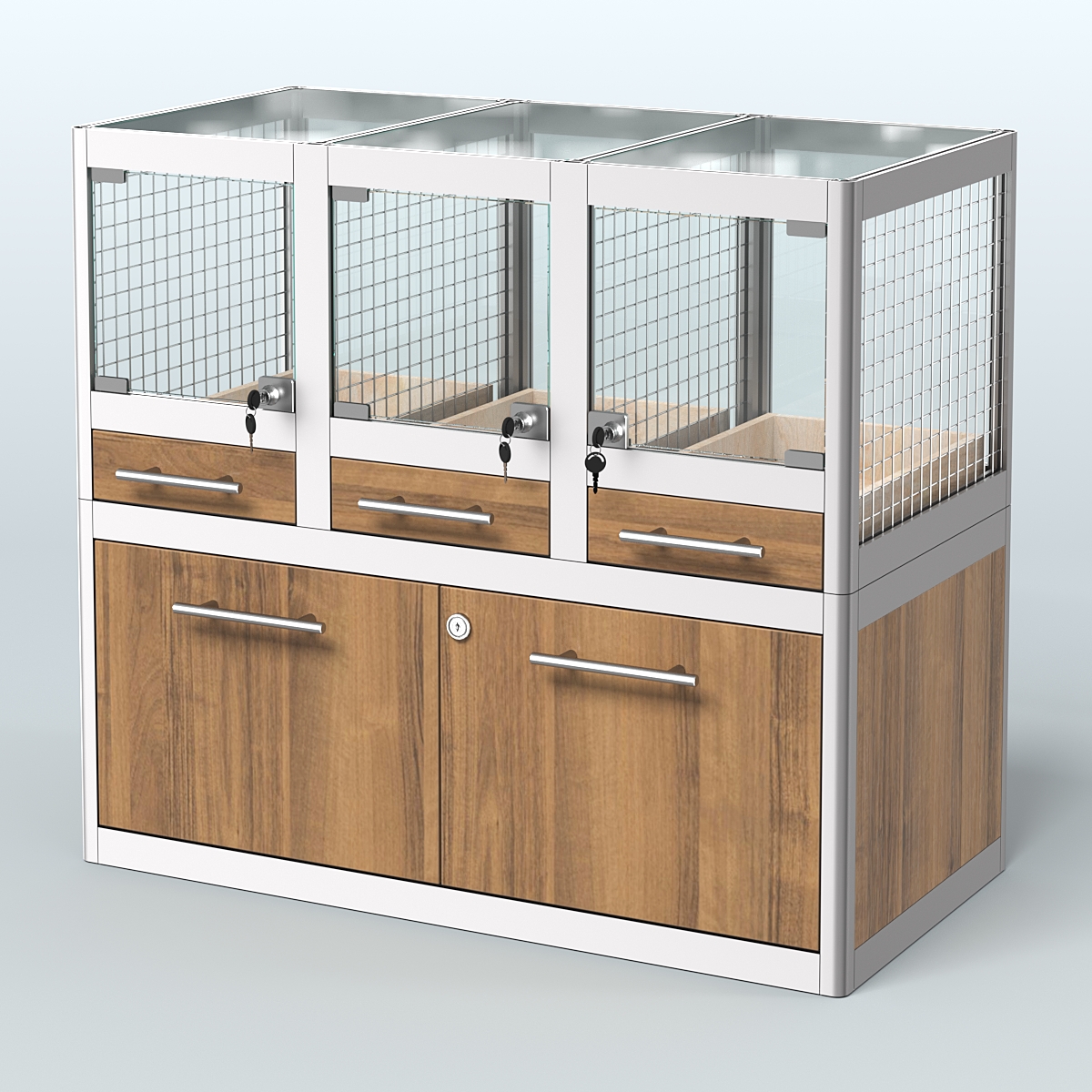 Витрина низкая для продажи животных - мелких грызунов в зоомагазин серии ДЕГУ - 01 Орех