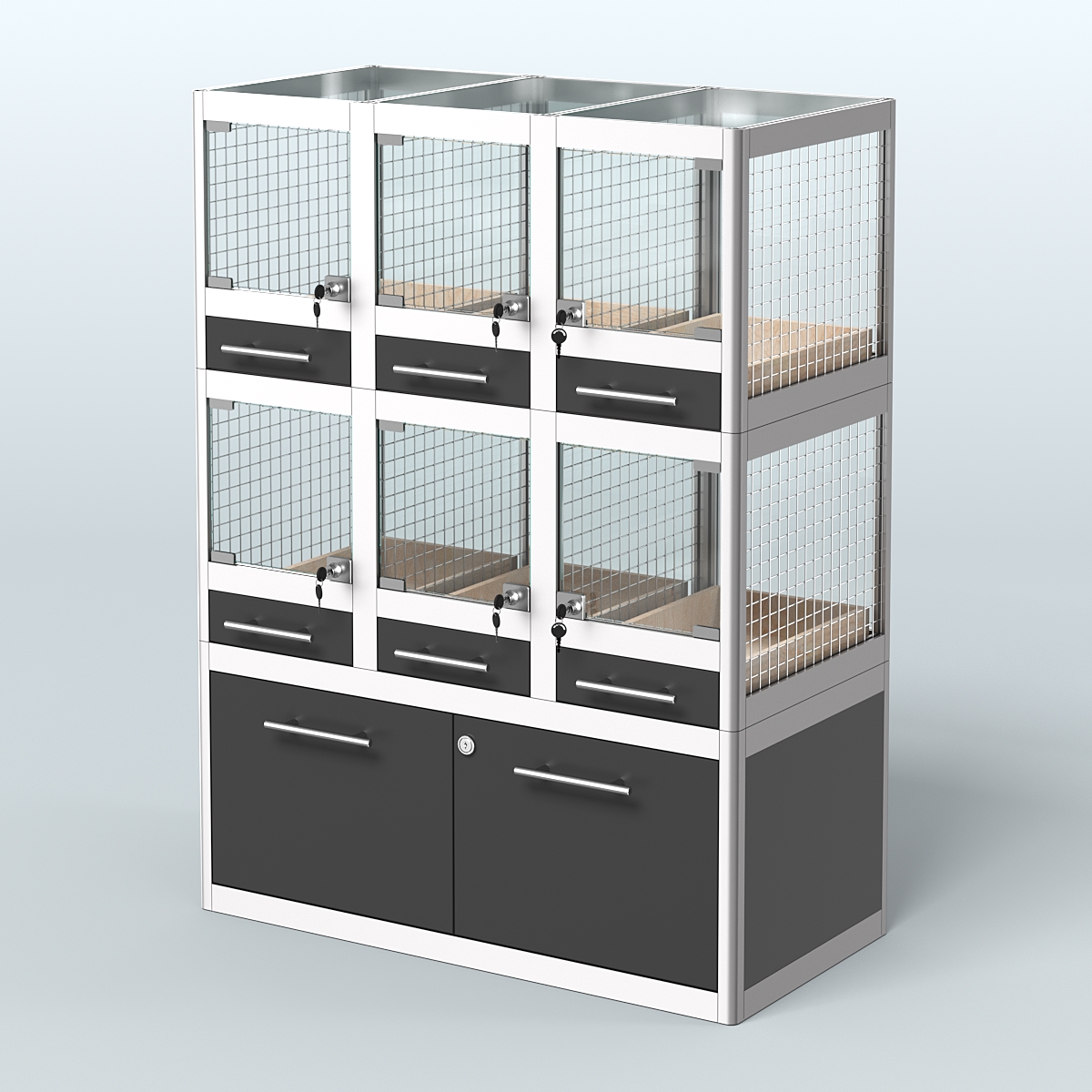 Витрина малая для продажи животных - мелких грызунов в зоомагазин серии ДЕГУ - 02 Черный