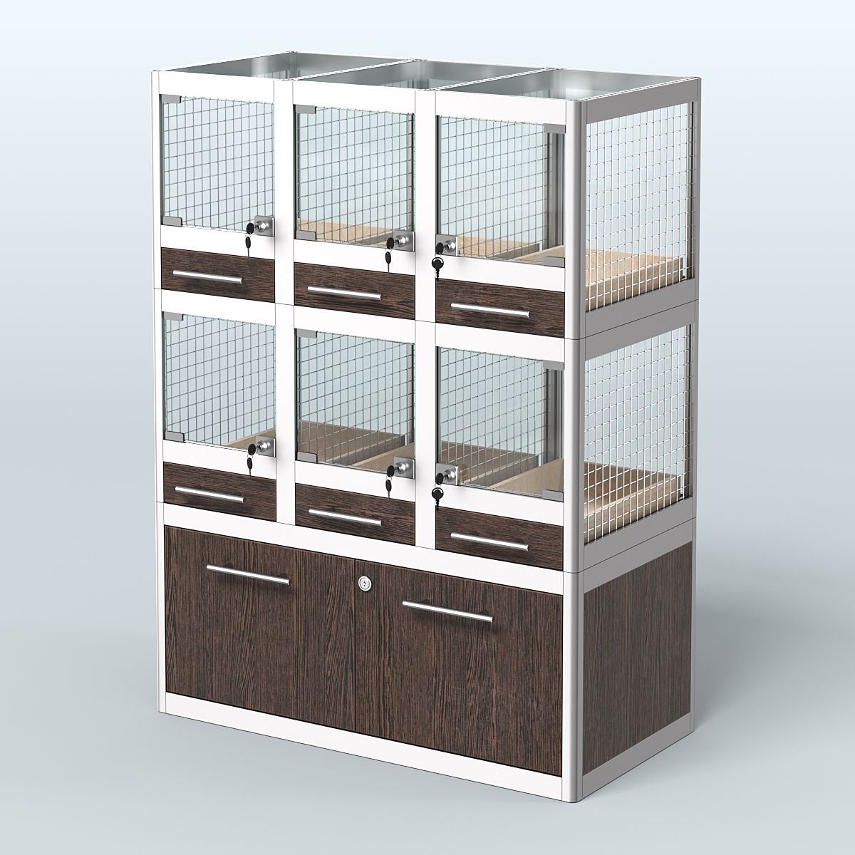 Витрина малая для продажи животных - мелких грызунов в зоомагазин серии ДЕГУ - 02 Дуб Венге