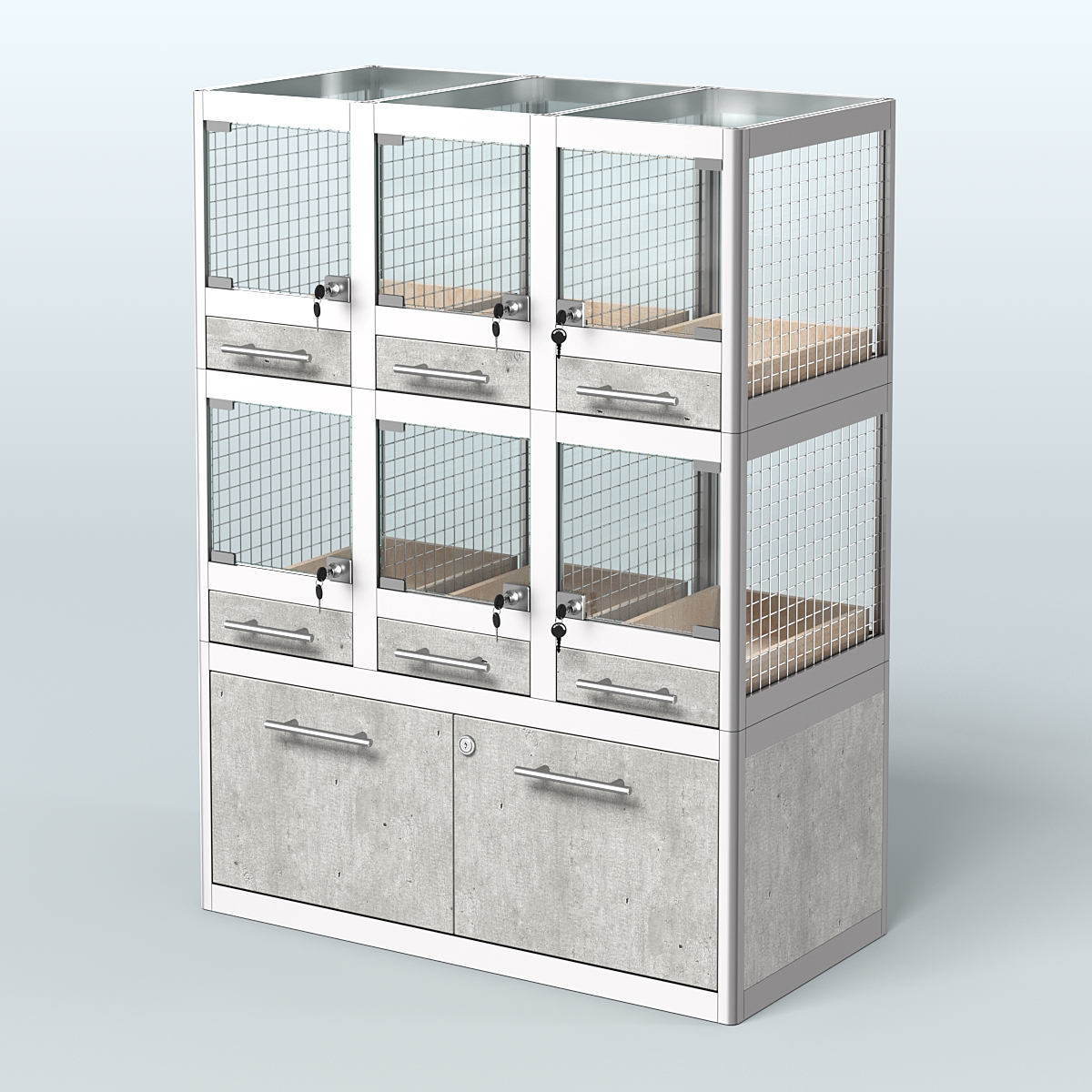 Витрина малая для продажи животных - мелких грызунов в зоомагазин серии ДЕГУ - 02 Метрополитан Грей