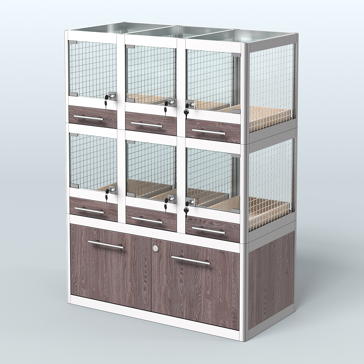 Витрина малая для продажи животных - мелких грызунов в зоомагазин серии ДЕГУ - 02 Ясень Анкор темный