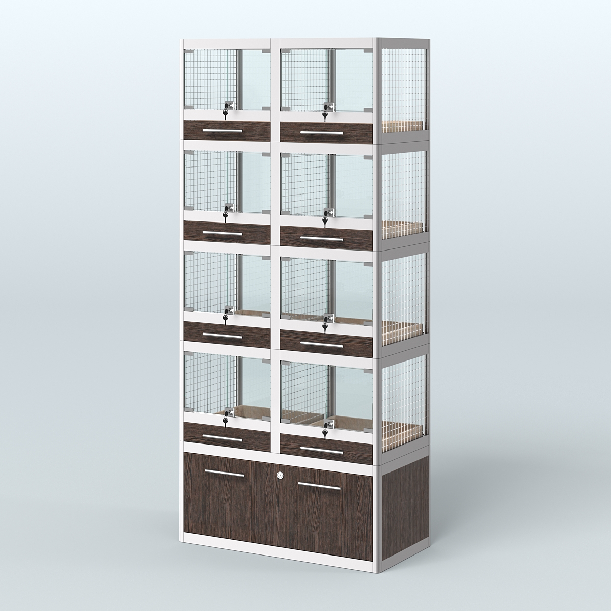 Витрина большая для продажи животных - крупных грызунов в зоомагазин серии ШИНШИЛЛА-04 Дуб Венге