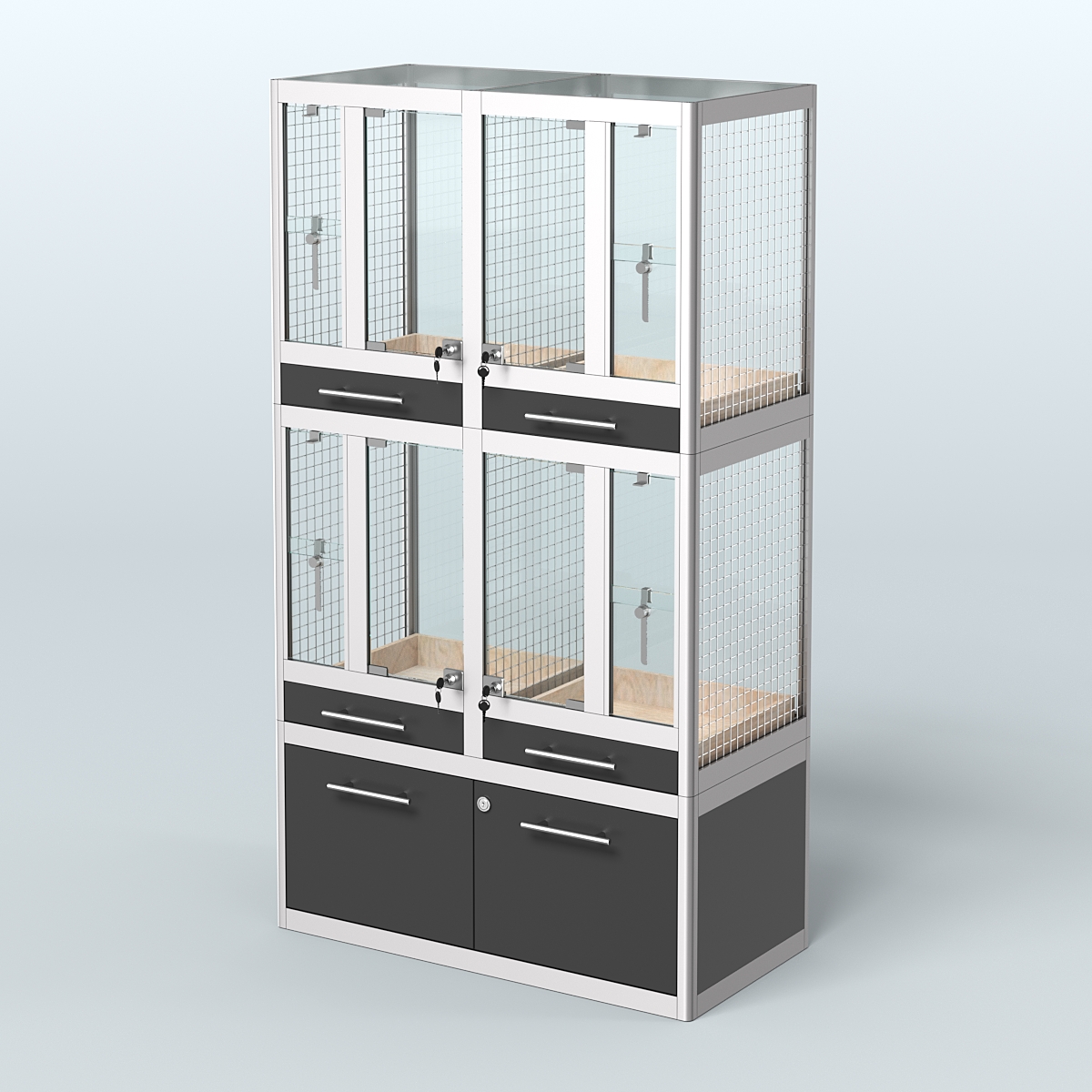 Витрина малая для продажи птиц в зоомагазин серии ЖАКО-02 Черный