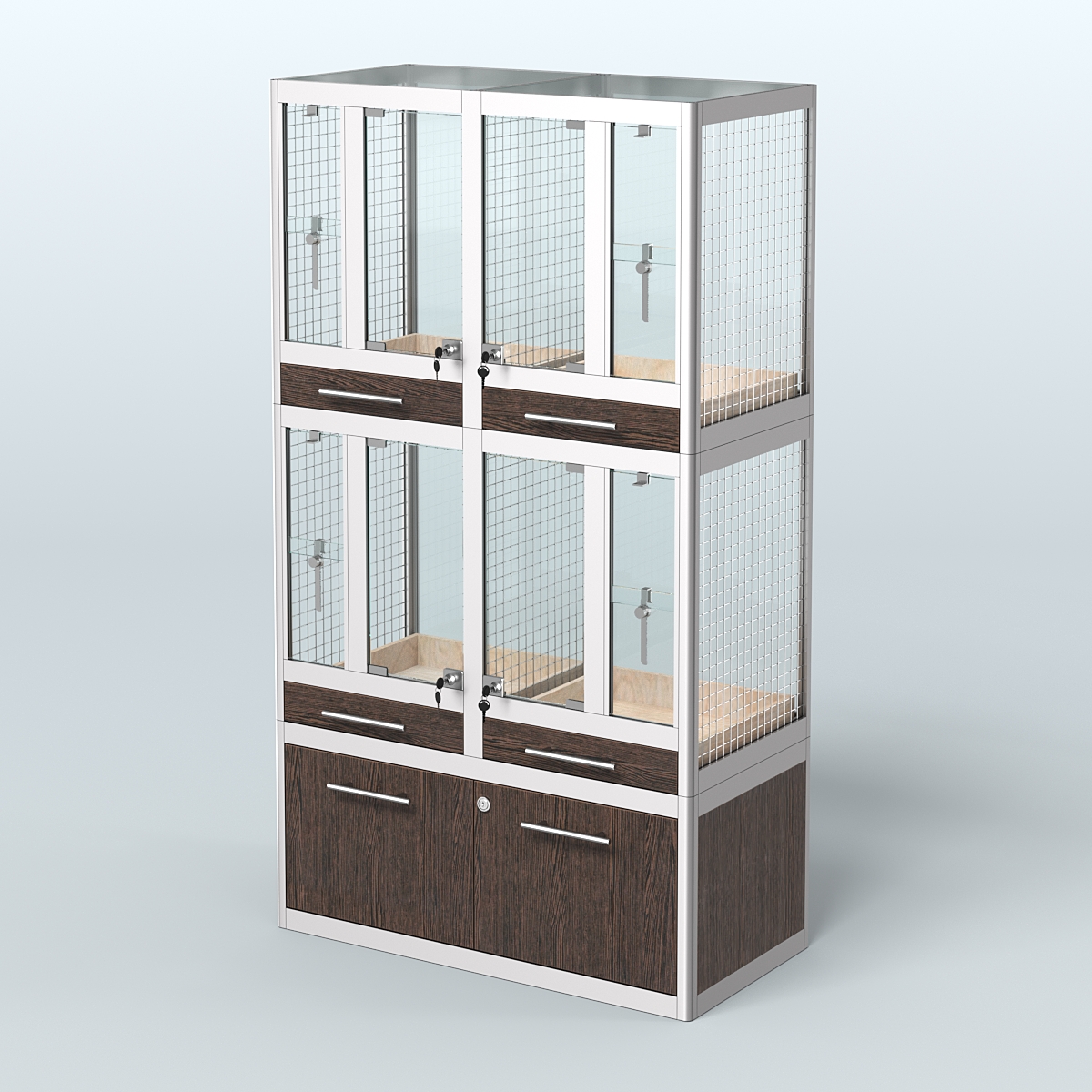 Витрина малая для продажи птиц в зоомагазин серии ЖАКО-02 Дуб Венге