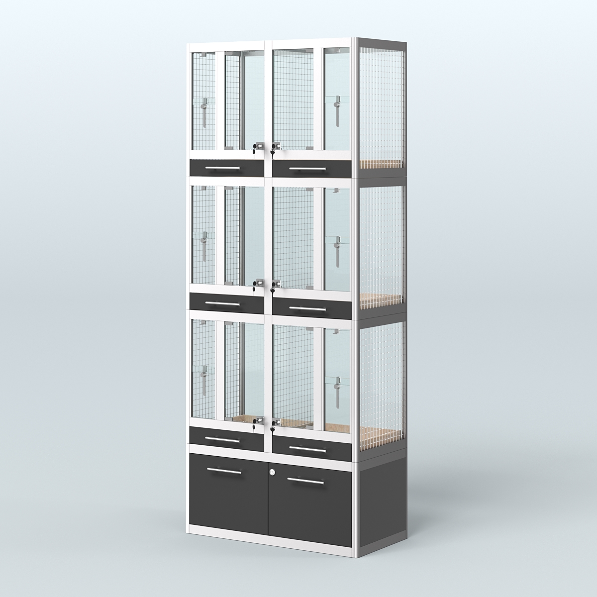 Витрина средняя для продажи птиц в зоомагазин серии ЖАКО-03 Черный