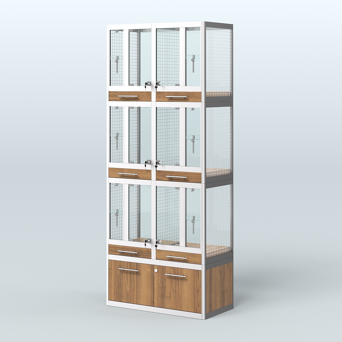 Витрина средняя для продажи птиц в зоомагазин серии ЖАКО-03 Орех