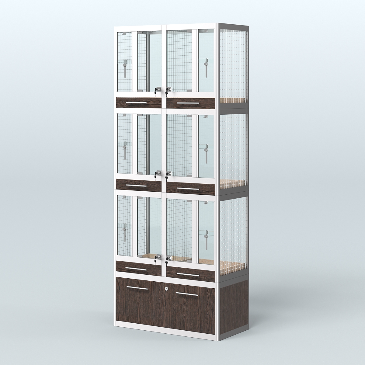 Витрина средняя для продажи птиц в зоомагазин серии ЖАКО-03 Дуб Венге