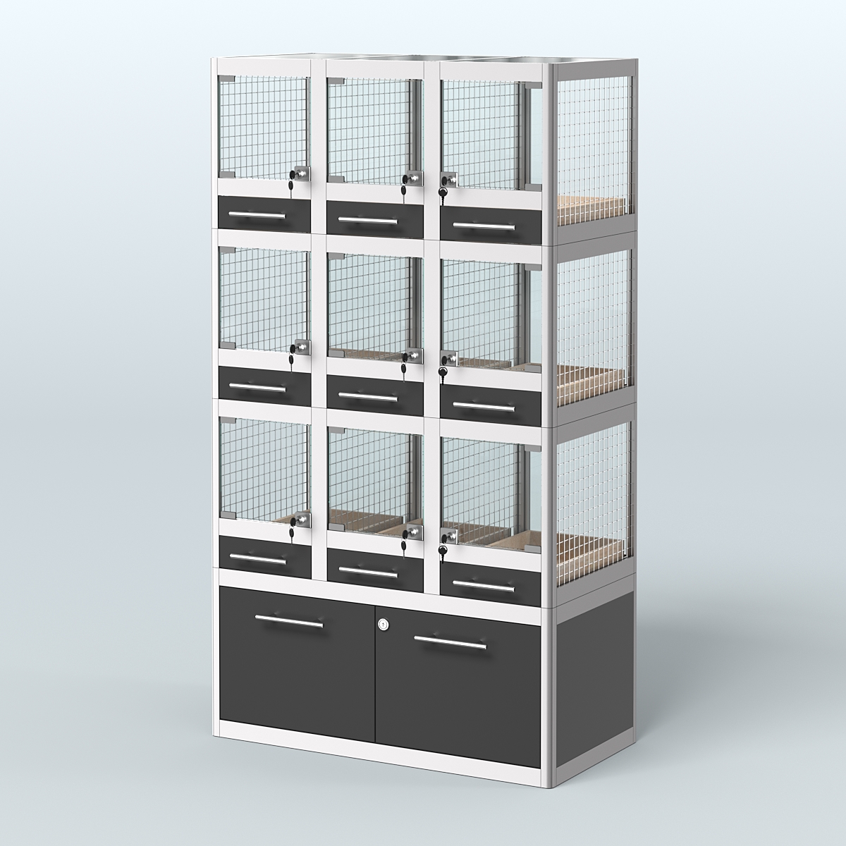 Витрина большая для продажи птиц в зоомагазин серии ЖАКО-04 Черный