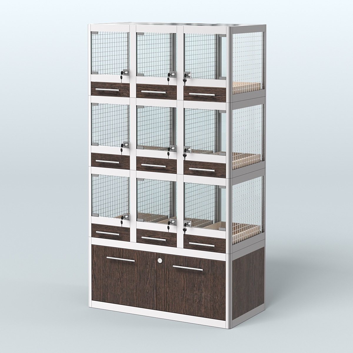 Витрина большая для продажи птиц в зоомагазин серии ЖАКО-04 Дуб Венге