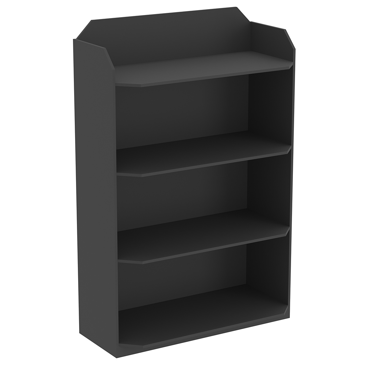 Торговый стеллаж из ДСП для обуви №3 высокий с четырьмя полками Черный