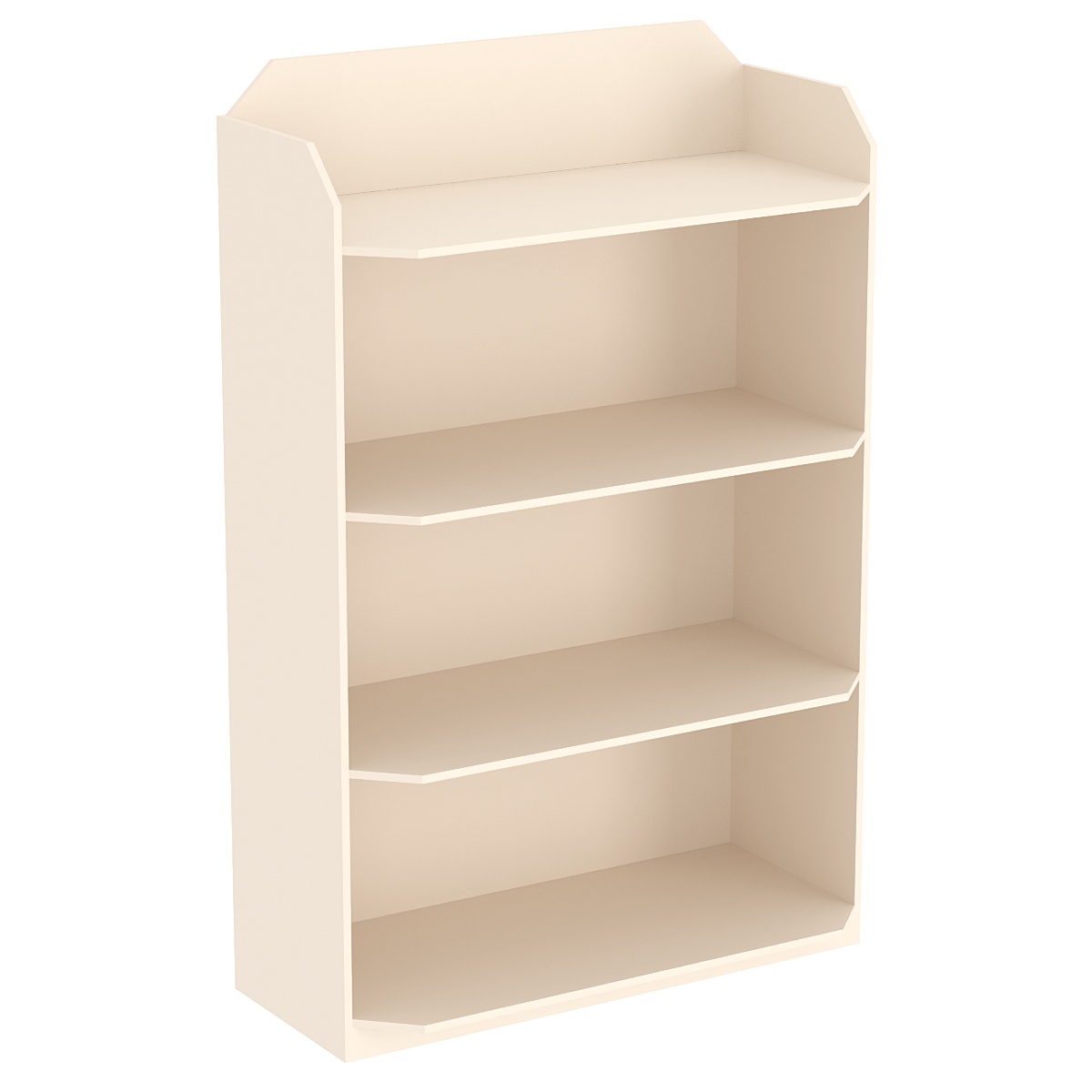 Торговый стеллаж из ДСП для обуви №3 высокий с четырьмя полками Крем Вайс