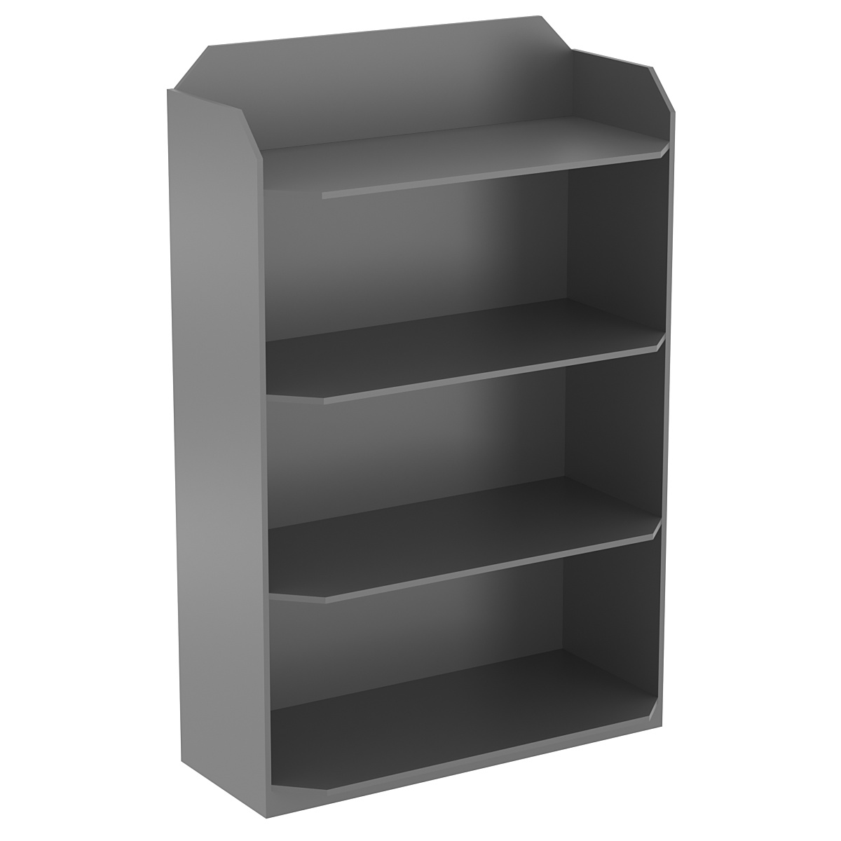 Торговый стеллаж из ДСП для обуви №3 высокий с четырьмя полками Темно-Серый