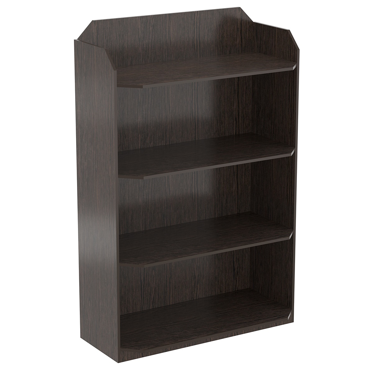 Торговый стеллаж из ДСП для обуви №3 высокий с четырьмя полками Дуб Венге