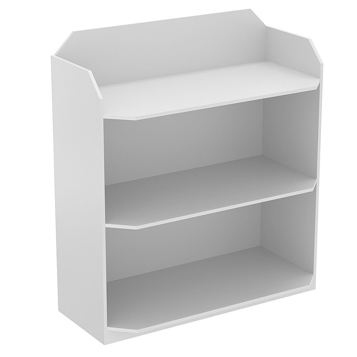 Торговый стеллаж из ДСП для обуви №4 низкий с тремя полками Серый