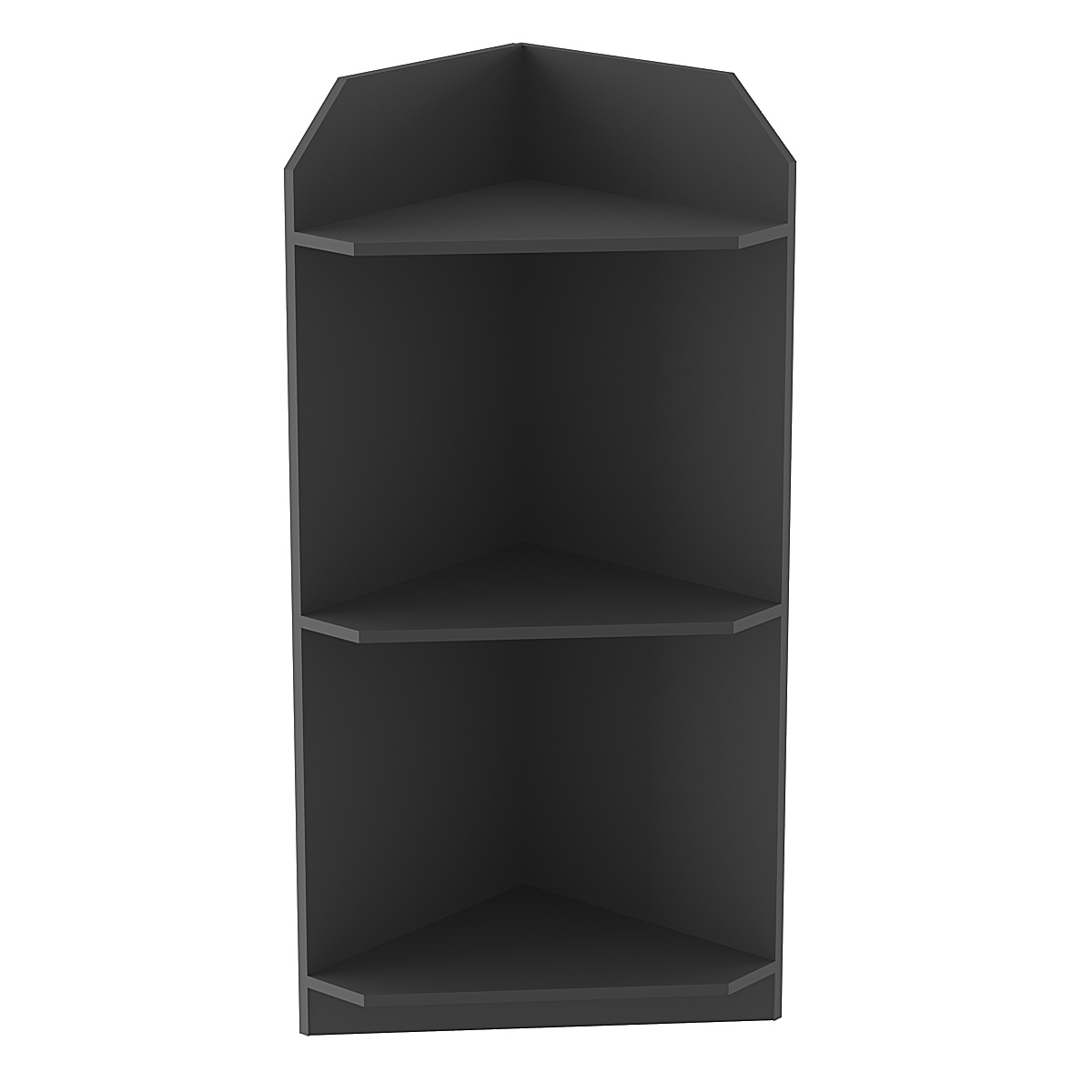 Торговый стеллаж из ДСП для обуви №6 низкий с тремя полками угловой Черный