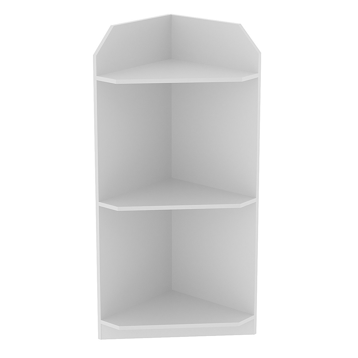 Торговый стеллаж из ДСП для обуви №6 низкий с тремя полками угловой Серый