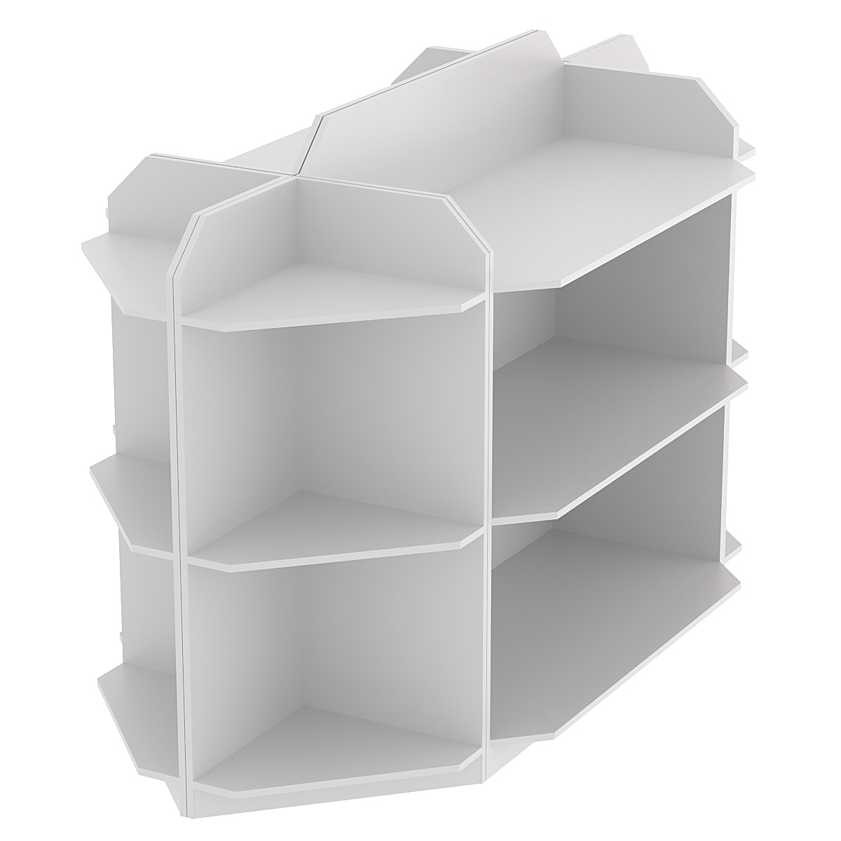 Торговый островной низкий стеллаж для обуви с тремя полками №1 Серый