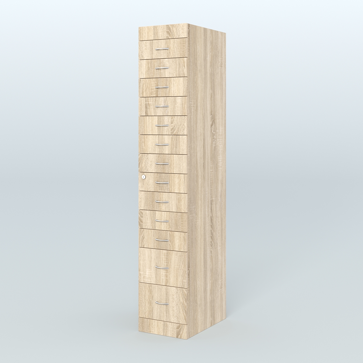 Рецептурный шкаф для аптек METACASE №1 глубиной 600 мм (13 ящиков) Дуб Сонома