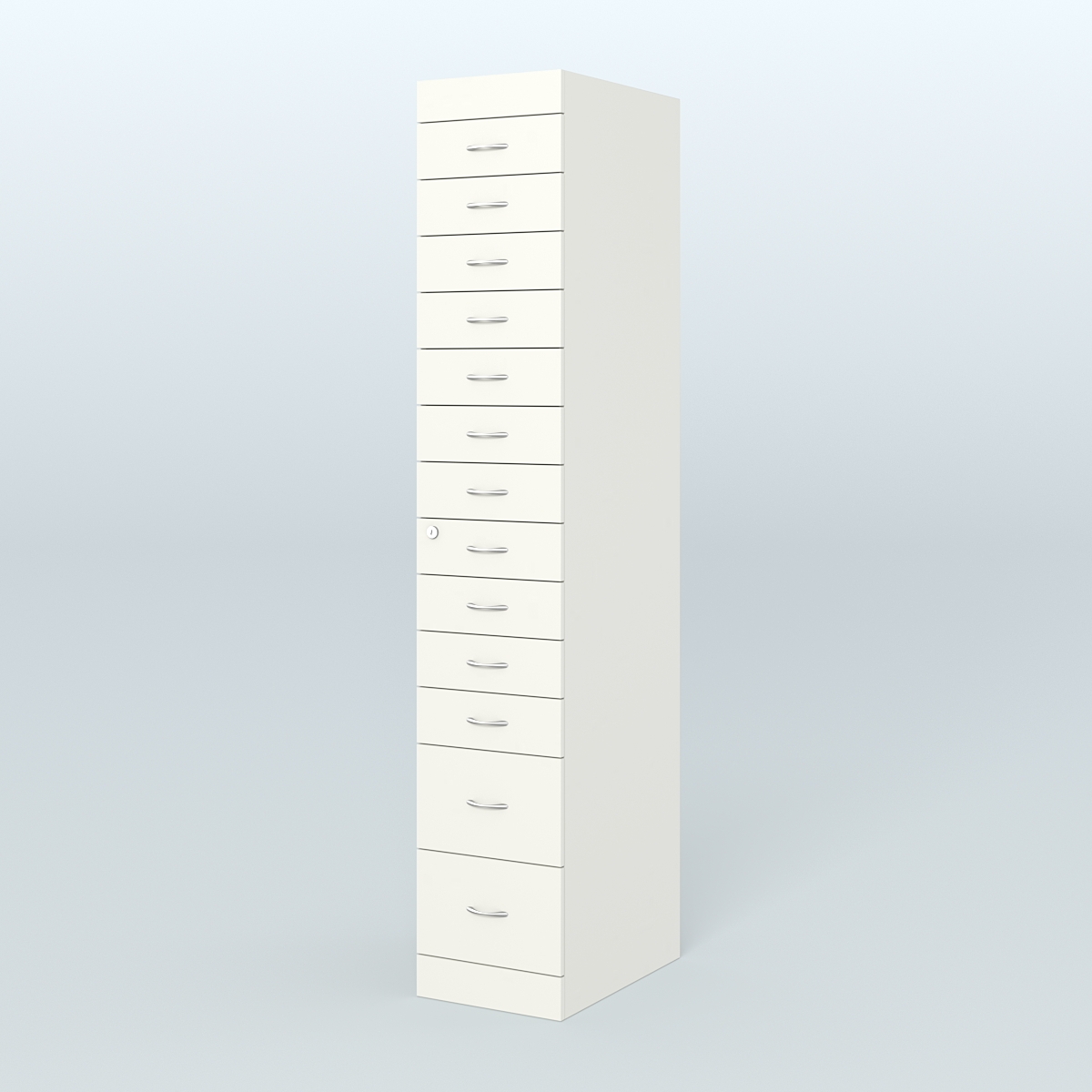 Рецептурный шкаф для аптек METACASE №1 глубиной 600 мм (13 ящиков) Белый