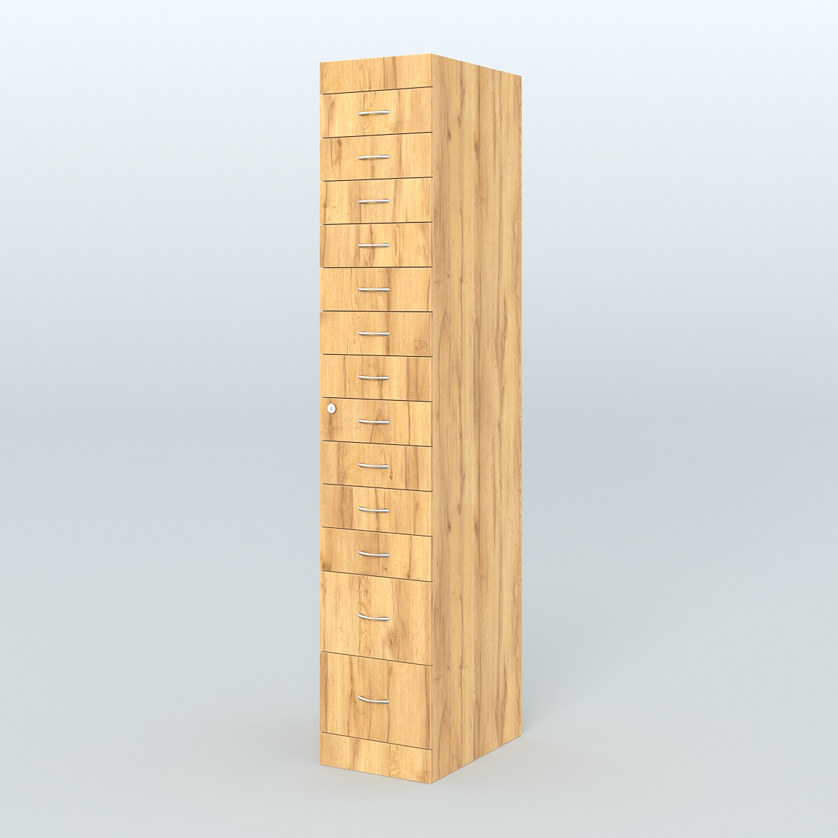 Рецептурный шкаф для аптек METACASE №1 глубиной 600 мм (13 ящиков) Дуб Золотистый