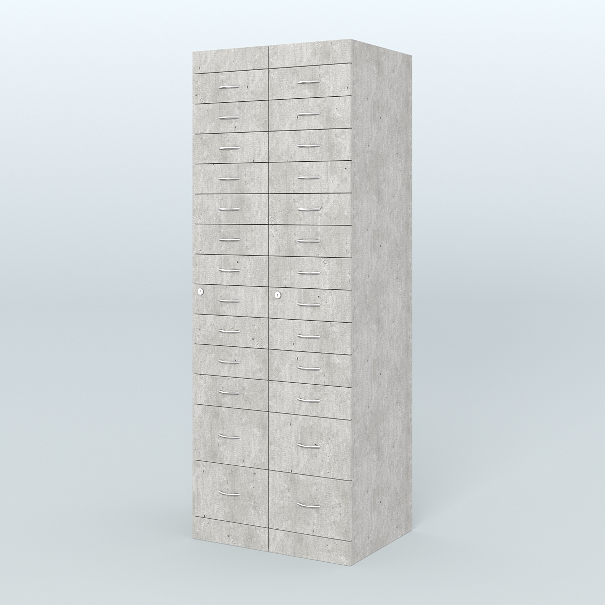 Рецептурный шкаф для аптек METACASE №2 глубиной 600 мм (26 ящиков) Метрополитан Грей